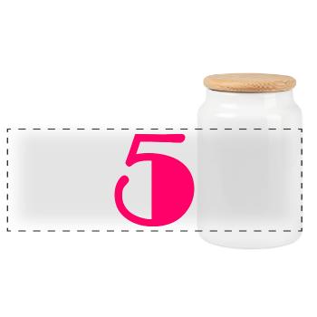 5. 5 YEARS. 5TH ANNIVERSARY. BIRTHDAY 5 YEARS - Panoramic Cookie Jar with Wooden Lid - white - Front