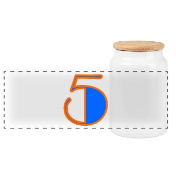 5. 5 YEARS. 5TH ANNIVERSARY. BIRTHDAY 5 YEARS. - Panoramic Cookie Jar with Wooden Lid - white - Front