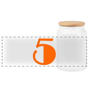 5. 5 YEARS. 5TH ANNIVERSARY. BIRTHDAY 5 YEARS - Panoramic Cookie Jar with Wooden Lid - white - Front