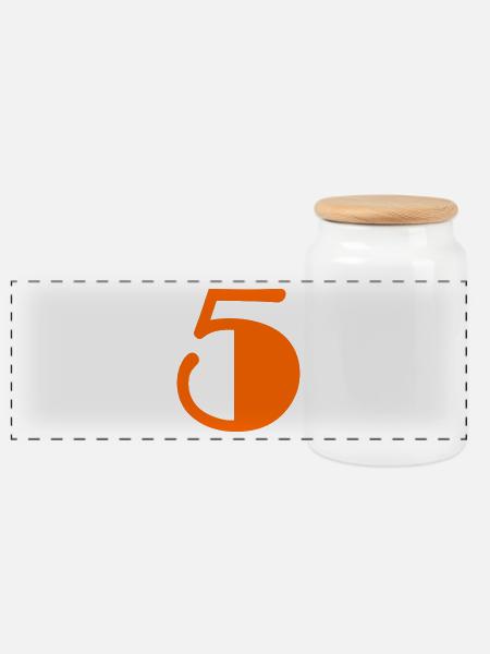 5. 5 YEARS. 5TH ANNIVERSARY. BIRTHDAY 5 YEARS - Panoramic Cookie Jar with Wooden Lid - white