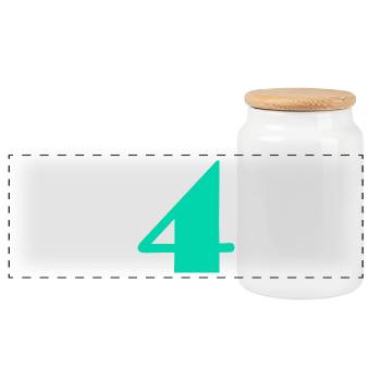 4 YEARS,4TH BIRTHDAY,4 BIRTHDAY,4 - Panoramic Cookie Jar with Wooden Lid - white - Front