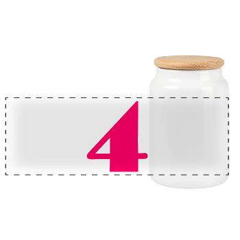 4 YEARS,4TH BIRTHDAY,4 BIRTHDAY,4 - Panoramic Cookie Jar with Wooden Lid - white - Front