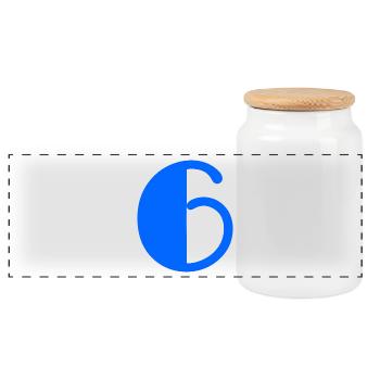 6 ANS. 6e ANNIVERSAIRE. ANNIVERSAIRE 6 ANS. 6 - Boîte à biscuits avec couvercle en bois - blanc - Devant