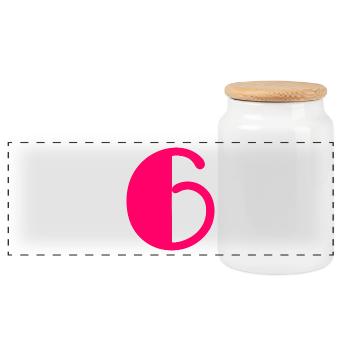 6. 6 ANS. 6e ANNIVERSAIRE. ANNIVERSAIRE 6 ANS. ANN - Boîte à biscuits avec couvercle en bois - blanc - Devant