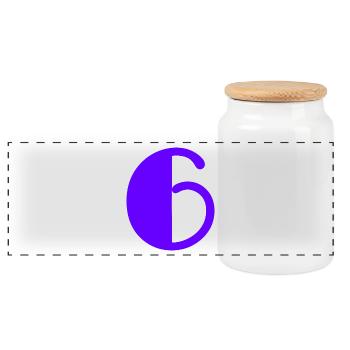 6. HAPPY BIRTHDAY. HAPPY BIRTHDAY - Panoramic Cookie Jar with Wooden Lid - white - Front