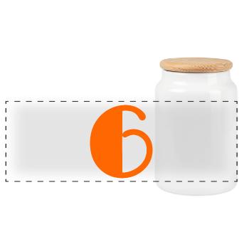 6. HAPPY BIRTHDAY. HAPPY BIRTHDAY. DIGIT - Panoramic Cookie Jar with Wooden Lid - white - Front