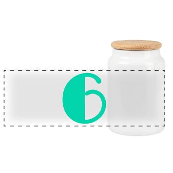 6. 6 ANS. 6e ANNIVERSAIRE. ANNIVERSAIRE 6 ANS - Boîte à biscuits avec couvercle en bois - blanc - Devant