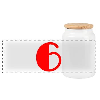 6. 6 ANS. 6e ANNIVERSAIRE. ANNIVERSAIRE 6 ANS - Boîte à biscuits avec couvercle en bois - blanc - Devant