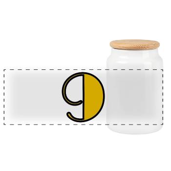 9. 9 YEARS. 9th ANNIVERSARY. BIRTHDAY 9 YEARS - Panoramic Cookie Jar with Wooden Lid - white - Front