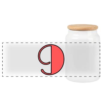 9 YEARS. 9th ANNIVERSARY. BIRTHDAY 9 YEARS. 9 - Panoramic Cookie Jar with Wooden Lid - white - Front