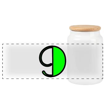 9. 9 YEARS. 9th ANNIVERSARY. BIRTHDAY 9 YEARS. 9 - Panoramic Cookie Jar with Wooden Lid - white - Front
