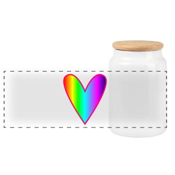 MOM. MOTHER's DAY. HAPPY MOTHER'S DAY. I LOVE YOU - Panoramic Cookie Jar with Wooden Lid - white - Front