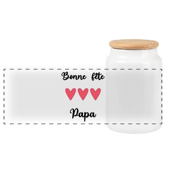 BONNE FÊTE PAPA. PAPA. FÊTE DES PÈRES. BONNE FÊTE - Boîte à biscuits avec couvercle en bois - blanc - Devant