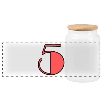5 JAHRE. 5-JÄHRIGES JUBILÄUM. GEBURTSTAG 5 JAHRE. 5 - Panorama Keksdose mit Holzdeckel - Weiß - Vorne