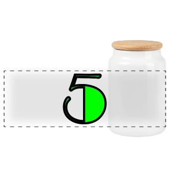 5. 5 JAHRE. 5-JÄHRIGES JUBILÄUM. GEBURTSTAG 5 JAHRE. 5 - Panorama Keksdose mit Holzdeckel - Weiß - Vorne
