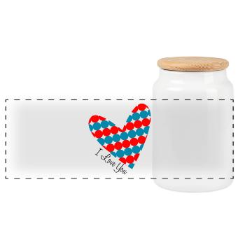 LOVE. COUPLE. JUST MARRIED. Bachelorette party. VALENTINE'S DAY. - Panoramic Cookie Jar with Wooden Lid - white - Front