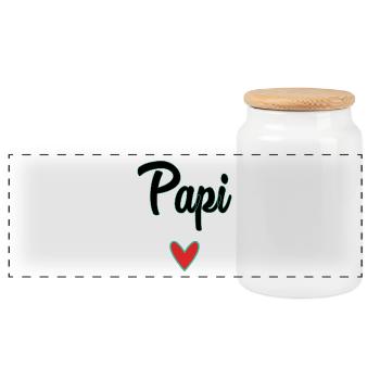 PAPY. PAPA. FÊTE DES PÈRES. BONNE FÊTE PAPA. BONNE - Boîte à biscuits avec couvercle en bois - blanc - Devant