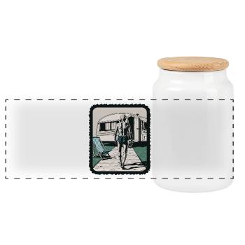 Retraités en vacances - Boîte à biscuits avec couvercle en bois - blanc - Devant