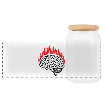 Overthinking - Funny Introvert Quote - Panorama Keksdose mit Holzdeckel - Weiß - Vorne
