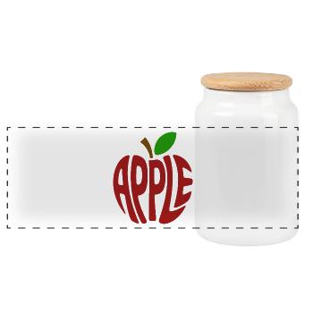 Pomme - Logo Cool Fruit - Boîte à biscuits avec couvercle en bois - blanc - Devant