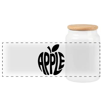Pomme - Logo Cool Fruit - Boîte à biscuits avec couvercle en bois - blanc - Devant
