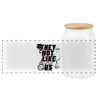 Ils ne nous aiment pas Typographie de rue - Boîte à biscuits avec couvercle en bois - blanc - Devant