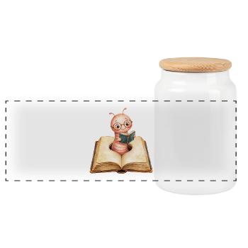 Rat de bibliothèque - Boîte à biscuits avec couvercle en bois - blanc - Devant