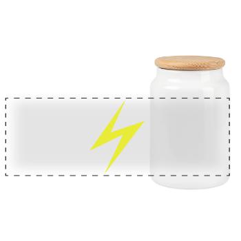 Logo éclair foudre - Boîte à biscuits avec couvercle en bois - blanc - Devant