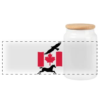 Liberté au Canada Don du Canada - Boîte à biscuits avec couvercle en bois - blanc - Devant