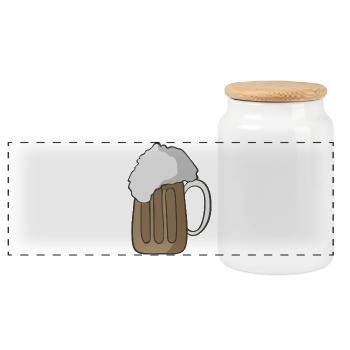 Bière - Boîte à biscuits avec couvercle en bois - blanc - Devant