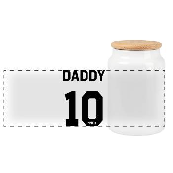 Daddy 2019 - Panoramic Cookie Jar with Wooden Lid - white - Front