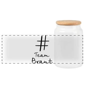 #Team Braut Junggesellenabschied Freundin Crew - Panorama Keksdose mit Holzdeckel - Weiß - Vorne
