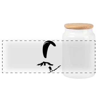 paragliding - Boîte à biscuits avec couvercle en bois - blanc - Devant