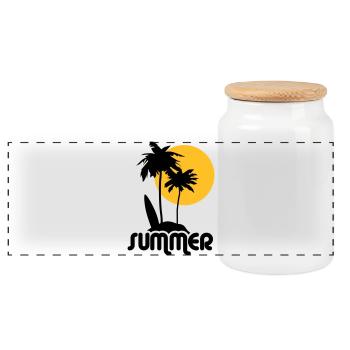 summer Sommer - Panorama Keksdose mit Holzdeckel - Weiß - Vorne