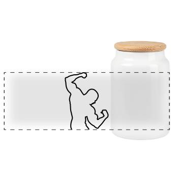bodybuilding - Boîte à biscuits avec couvercle en bois - blanc - Devant