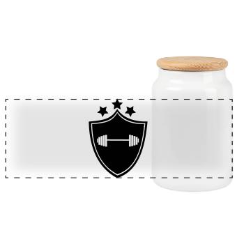 culturiste, musculation,fitness,entraînement,bête - Boîte à biscuits avec couvercle en bois - blanc - Devant