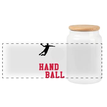 Handball - Panoramic Cookie Jar with Wooden Lid - white - Front