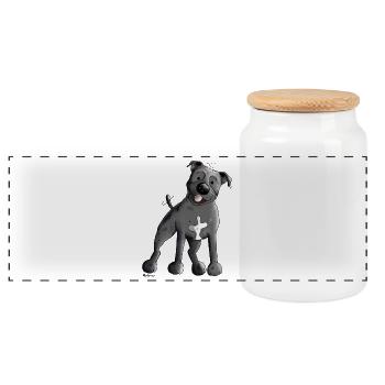 Mignon Staffordshire Bull Terrier - Boîte à biscuits avec couvercle en bois - blanc - Devant