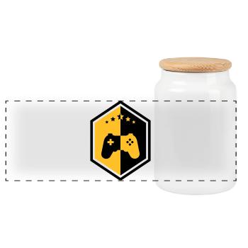 Gamer / Gaming - Boîte à biscuits avec couvercle en bois - blanc - Devant