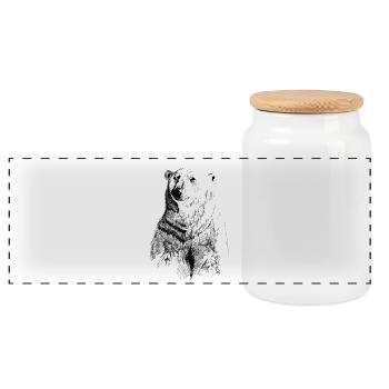 Eisbär - Panorama Keksdose mit Holzdeckel - Weiß - Vorne