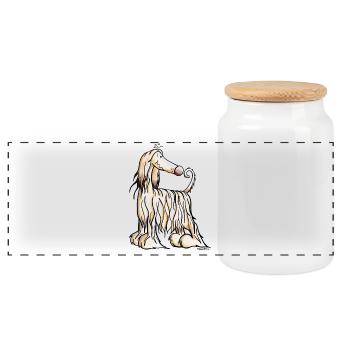 Aurelie Afghane - Boîte à biscuits avec couvercle en bois - blanc - Devant