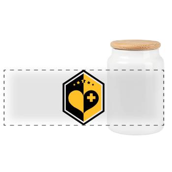 Cardiologist Kardiologe Cardiologue Doctor - Panoramic Cookie Jar with Wooden Lid - white - Front