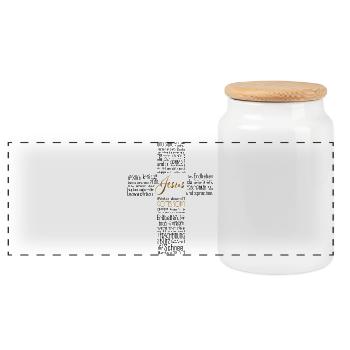 Auferstehungskraft, Kreuz, schwarz mit gold - Panorama Keksdose mit Holzdeckel - Weiß - Vorne