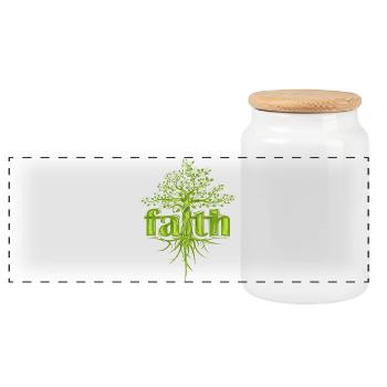 Foi Arbre Espoir Motivation Forêt Symbole icône - Boîte à biscuits avec couvercle en bois - blanc - Devant