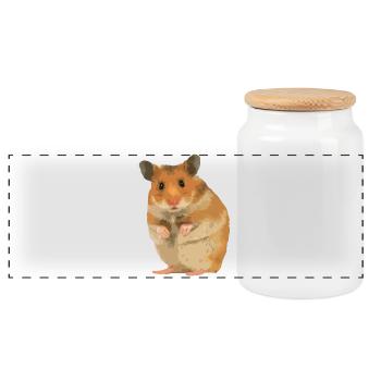 Hamster - Boîte à biscuits avec couvercle en bois - blanc - Devant