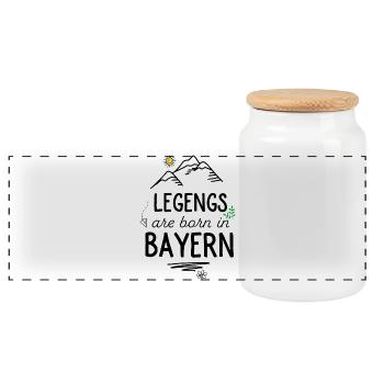 Lustige Geschenke für echte Bayern - Panorama Keksdose mit Holzdeckel - Weiß - Vorne