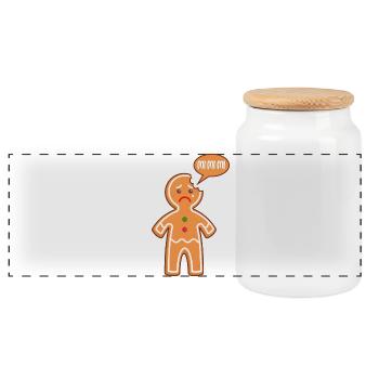 Lebkuchenmann Mimimi Mi Mi Mi Bäcker Gebäck Backen - Panorama Keksdose mit Holzdeckel - Weiß - Vorne