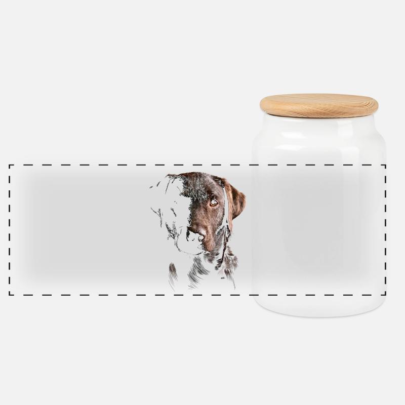 Labrador - Panorama Keksdose mit Holzdeckel - Weiß