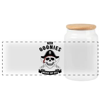 Der Goonies-Piratenschädel - Panorama Keksdose mit Holzdeckel - Weiß - Vorne