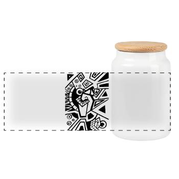 Design Shirt - Art Déco - Jugen style - Surréalisme - Boîte à biscuits avec couvercle en bois - blanc - Devant